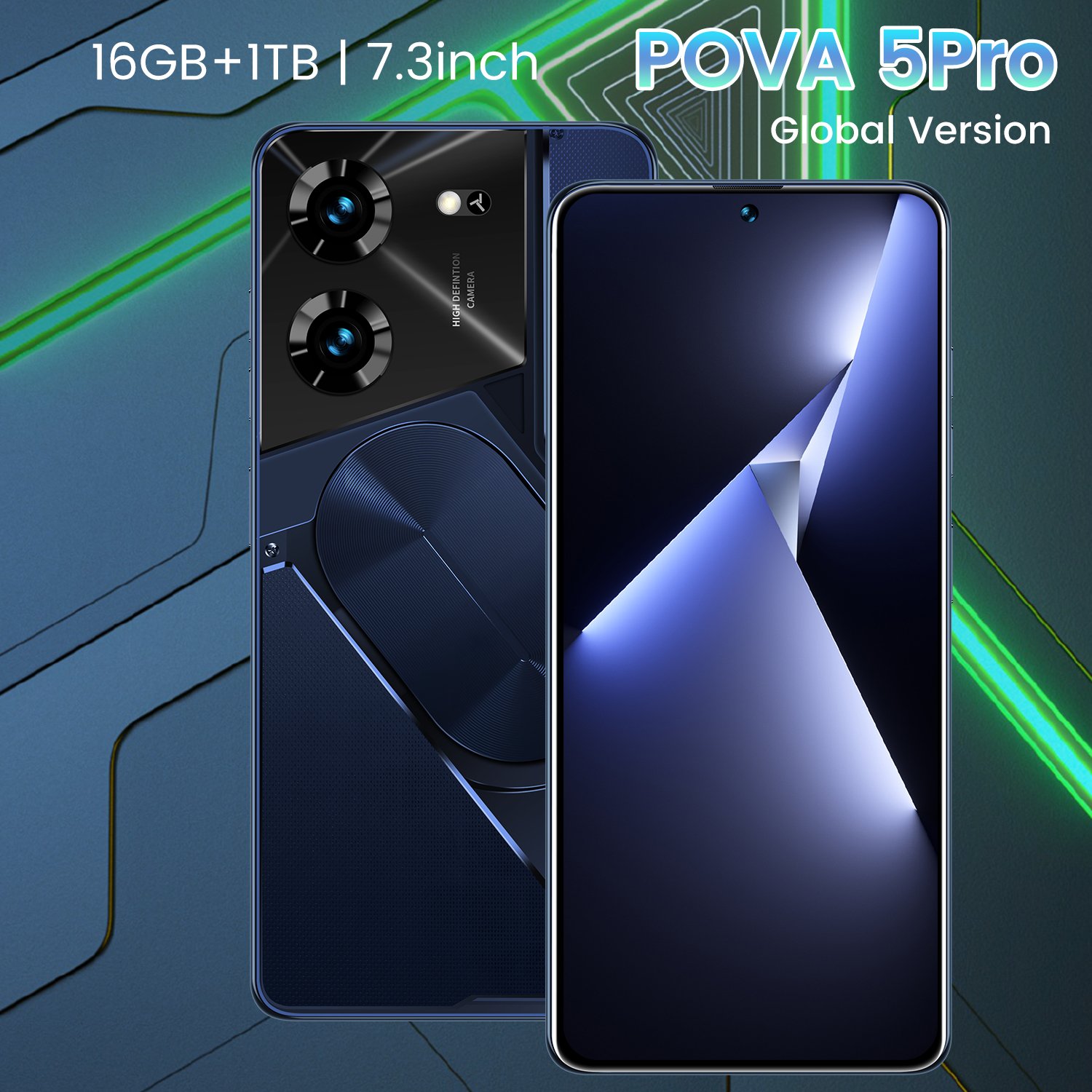 Global Version Original Tecono POVA5 PRO Android Mobile Phones 7.3 Inch Styles Support 5G Smartphone Cell phones